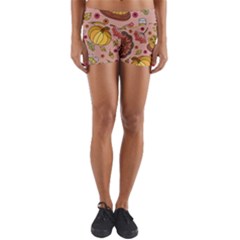 Thanksgiving Pattern Yoga Shorts by Sobalvarro