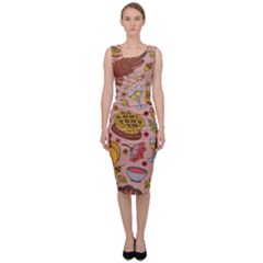 Thanksgiving Pattern Sleeveless Pencil Dress by Sobalvarro