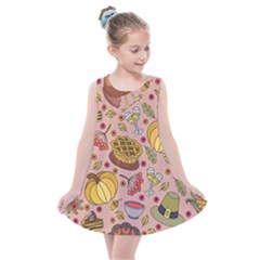 Thanksgiving Pattern Kids  Summer Dress by Sobalvarro