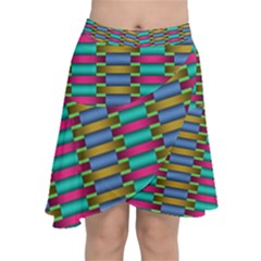 Seamless Tile Pattern Chiffon Wrap Front Skirt by HermanTelo