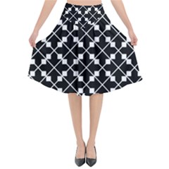 Abstract Background Arrow Flared Midi Skirt by HermanTelo