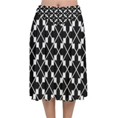 Abstract Background Arrow Velvet Flared Midi Skirt by HermanTelo