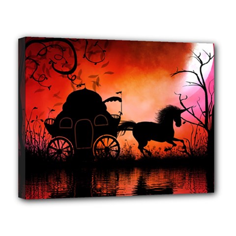 Drive In The Night By Carriage Canvas 14  X 11  (stretched) by FantasyWorld7