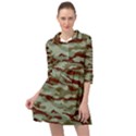 Brown and Green Camo Mini Skater Shirt Dress View1