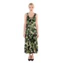 Dark Green Camouflage Army Sleeveless Maxi Dress View1