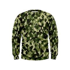 Dark Green Camouflage Army Kids  Sweatshirt by McCallaCoultureArmyShop