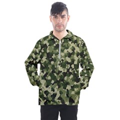 Dark Green Camouflage Army Men s Half Zip Pullover by McCallaCoultureArmyShop