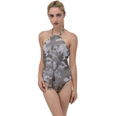 Tan Army Camouflage Go With The Flow One Piece Swimsuit by mccallacoulture