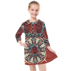 Grateful Dead Pacific Northwest Cover Kids  Quarter Sleeve Shirt Dress by Sapixe