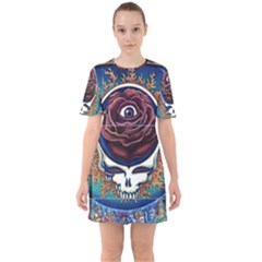 Grateful Dead Ahead Of Their Time Sixties Short Sleeve Mini Dress by Sapixe