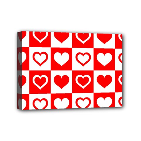 Background Card Checker Chequered Mini Canvas 7  X 5  (stretched) by Sapixe