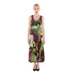 Salad Lettuce Vegetable Sleeveless Maxi Dress by Sapixe