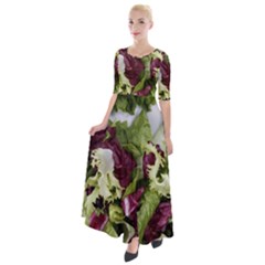 Salad Lettuce Vegetable Half Sleeves Maxi Dress by Sapixe