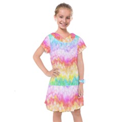 Rainbow Pontilism Background Kids  Drop Waist Dress by Sapixe