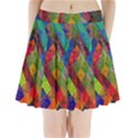 Abstract Colored Grunge Pattern Pleated Mini Skirt View1