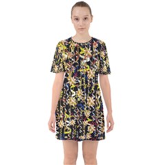 Festive And Celebrate In Good Style Sixties Short Sleeve Mini Dress by pepitasart