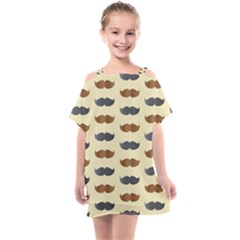 Beard Pattern Kids  One Piece Chiffon Dress by designsbymallika