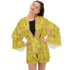 Vivid Warm Ornate Pattern Long Sleeve Kimono by dflcprintsclothing