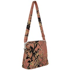 Floral Grungy Style Artwork Zipper Messenger Bag by dflcprintsclothing