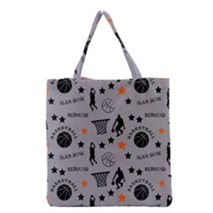 Slam Dunk Basketball Gray Grocery Tote Bag by mccallacoulturesports