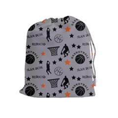 Slam Dunk Basketball Gray Drawstring Pouch (xl) by mccallacoulturesports