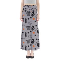 Slam Dunk Basketball Gray Full Length Maxi Skirt by mccallacoulturesports