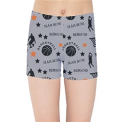 Slam Dunk Basketball Gray Kids  Sports Shorts by mccallacoulturesports