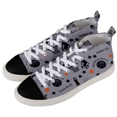 Slam Dunk Basketball Gray Men s Mid-top Canvas Sneakers by mccallacoulturesports