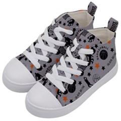 Slam Dunk Basketball Gray Kids  Mid-top Canvas Sneakers by mccallacoulturesports