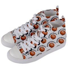 Orange Basketballs Women s Mid-top Canvas Sneakers by mccallacoulturesports