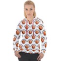 Orange Basketballs Women s Overhead Hoodie View1