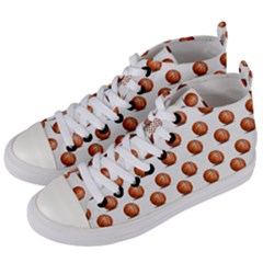 Orange Basketballs Women s Mid-top Canvas Sneakers by mccallacoulturesports