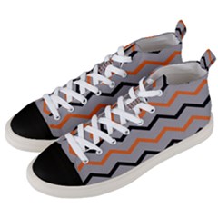 Basketball Thin Chevron Men s Mid-top Canvas Sneakers by mccallacoulturesports