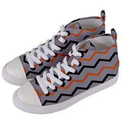 Basketball Thin Chevron Women s Mid-top Canvas Sneakers by mccallacoulturesports