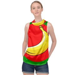 Banana Republic Flags Yellow Red High Neck Satin Top by HermanTelo