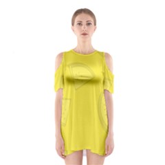 Yellow Pineapple Background Shoulder Cutout One Piece Dress by HermanTelo