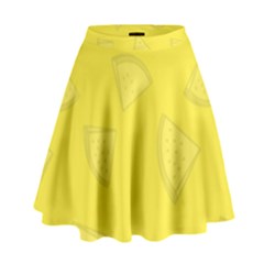 Yellow Pineapple Background High Waist Skirt by HermanTelo