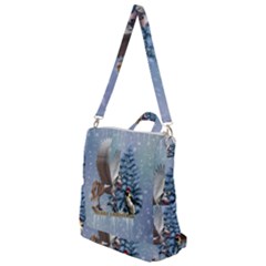 Merry Christmas, Funny Pegasus With Penguin Crossbody Backpack by FantasyWorld7