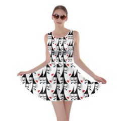 Cartoon Style Asian Woman Portrait Collage Pattern Skater Dress by dflcprintsclothing