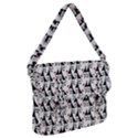 Cartoon Style Asian Woman Portrait Collage Pattern Buckle Messenger Bag View1