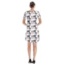 Cartoon Style Asian Woman Portrait Collage Pattern Short Sleeve V-neck Flare Dress View2