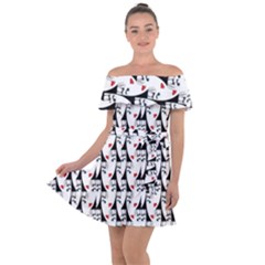 Cartoon Style Asian Woman Portrait Collage Pattern Off Shoulder Velour Dress by dflcprintsclothing