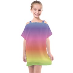 Rainbow Shades Kids  One Piece Chiffon Dress by designsbymallika