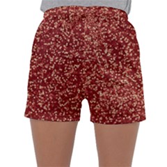 Burgundy Red Confetti Pattern Abstract Art Sleepwear Shorts by yoursparklingshop