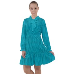 Festive Rainbow, Season To Wear Blue All Frills Chiffon Dress by pepitasart