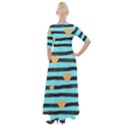 stripes heart pattern Half Sleeves Maxi Dress View2