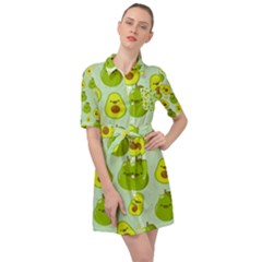 Avocado Love Belted Shirt Dress by designsbymallika