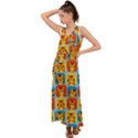 Cute Tiger Pattern V-Neck Chiffon Maxi Dress View1