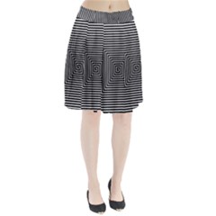 Maze Design Black White Background Pleated Skirt by HermanTelo