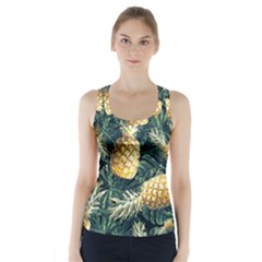 Pattern Ananas Tropical Racer Back Sports Top by kcreatif